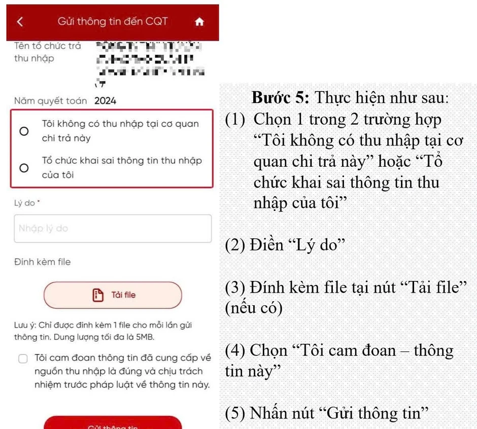 Hướng dẫn 5 bước phản ánh khi phát hiện bị khai khống thu nhập qua eTax Mobile Hướng dẫn 5 bước phản ánh khi phát hiện bị khai khống thu nhập qua eTax Mobile
