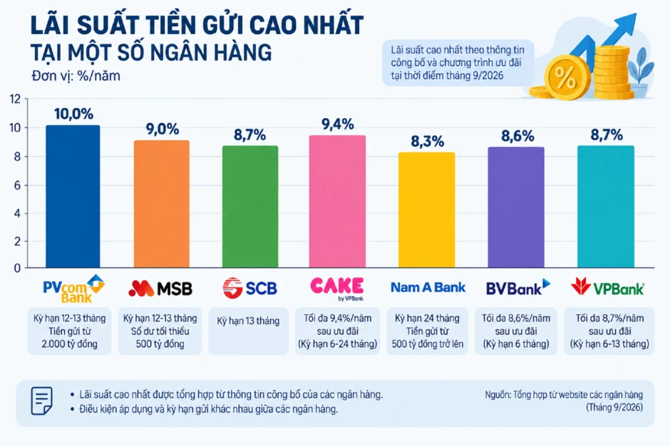 Lãi suất huy động tăng cao, ngân hàng hút tiền gửi kỷ lục Lãi suất huy động tăng cao, ngân hàng hút tiền gửi kỷ lục