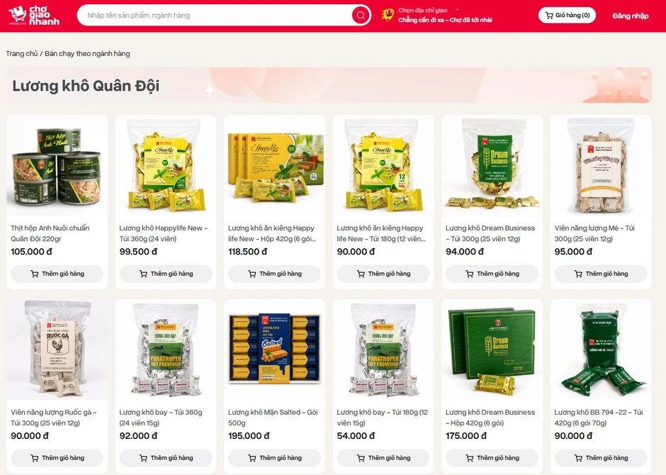 Lần đầu tiên tại Việt Nam: Viettel cho Lương khô đổ bộ gian riêng trên sàn TMĐT, đưa cả kho báu quân đội lên mạng Lần đầu tiên tại Việt Nam: Viettel cho Lương khô đổ bộ gian riêng trên sàn TMĐT, đưa cả kho báu quân đội lên mạng