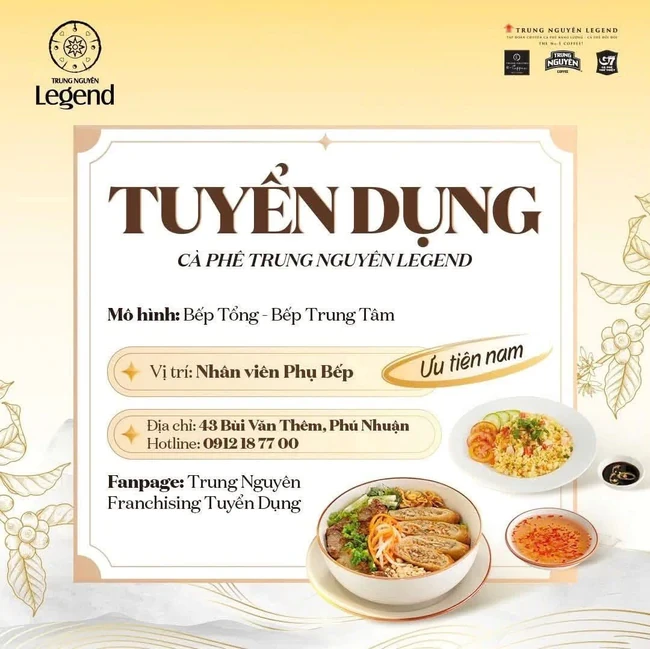 Ông Đặng Lê Nguyên Vũ đang tuyển người phụ nấu phở, rang cơm tại TP.HCM, ưu tiên chăm chỉ, chịu được áp lực giờ cao điểm, vị trí tương tự từng trả 9 - 12 triệu đồng/tháng Ông Đặng Lê Nguyên Vũ đang tuyển người phụ nấu phở, rang cơm tại TP.HCM, ưu tiên chăm chỉ, chịu được áp lực giờ cao điểm, vị trí tương tự từng trả 9 - 12 triệu đồng/tháng