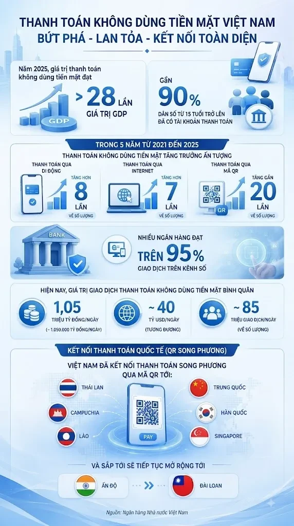 Thanh toán qua mã QR tăng 20 lần, giao dịch gần 40 tỷ USD mỗi ngày Thanh toán qua mã QR tăng 20 lần, giao dịch gần 40 tỷ USD mỗi ngày