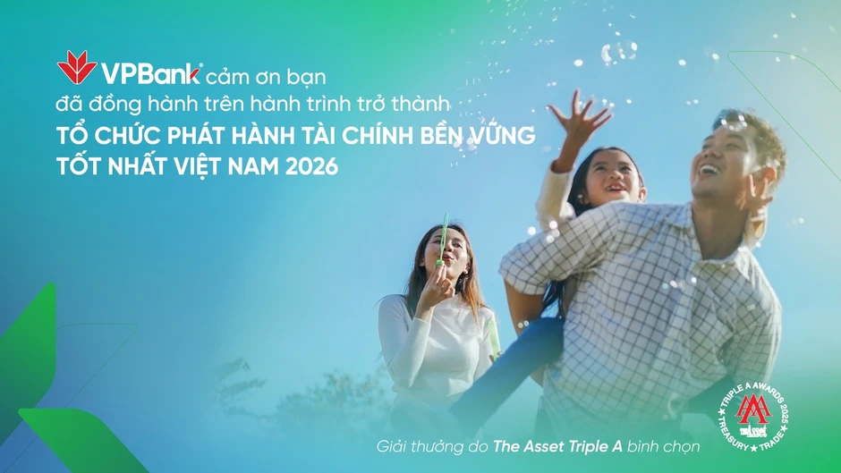 VPBank được vinh danh “Tổ chức phát hành tài chính bền vững tốt nhất Việt Nam 2026” VPBank được vinh danh “Tổ chức phát hành tài chính bền vững tốt nhất Việt Nam 2026”