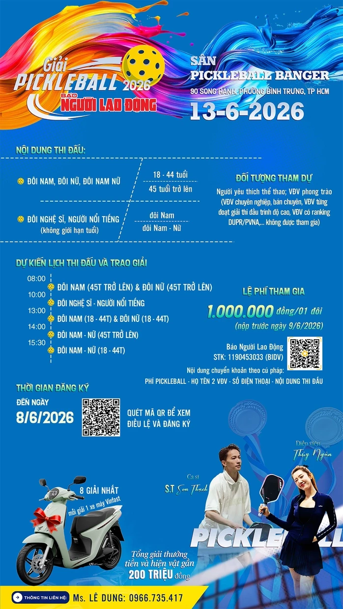 Lịch thi đấu Giải Pickleball TinVina năm 2026 Lịch thi đấu Giải Pickleball TinVina năm 2026