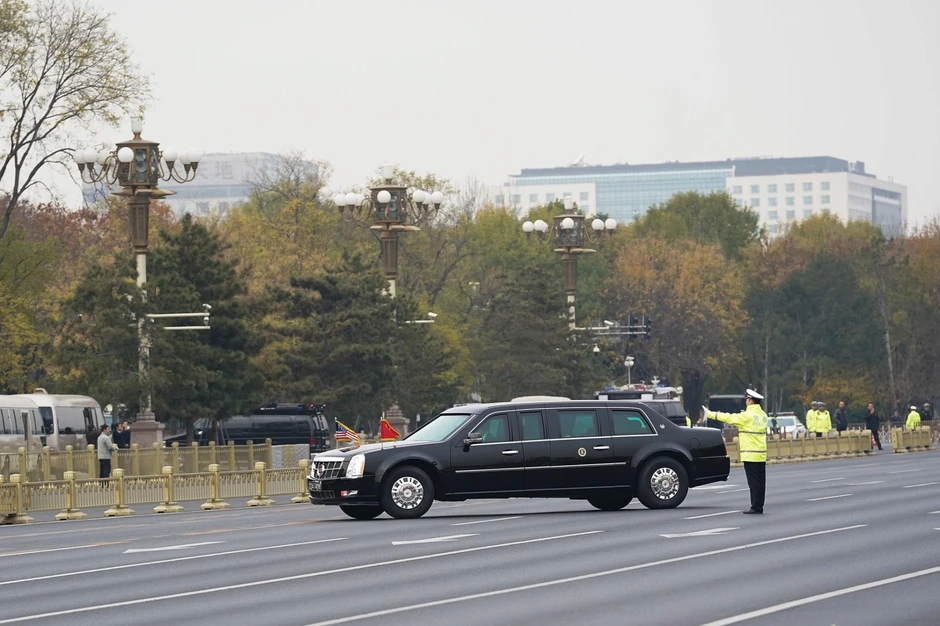 An ninh dày đặc quanh nơi lưu trú của Tổng thống Trump và phái đoàn tại Trung Quốc An ninh dày đặc quanh nơi lưu trú của Tổng thống Trump và phái đoàn tại Trung Quốc