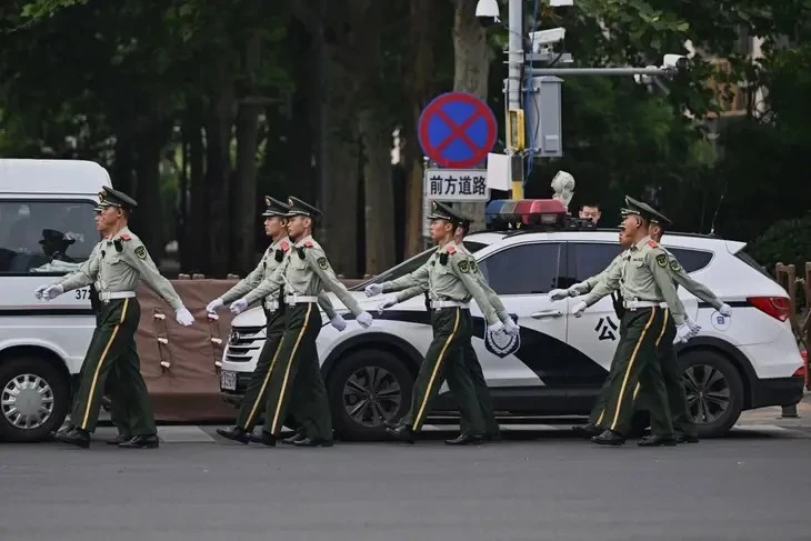 An ninh dày đặc quanh nơi lưu trú của Tổng thống Trump và phái đoàn tại Trung Quốc An ninh dày đặc quanh nơi lưu trú của Tổng thống Trump và phái đoàn tại Trung Quốc