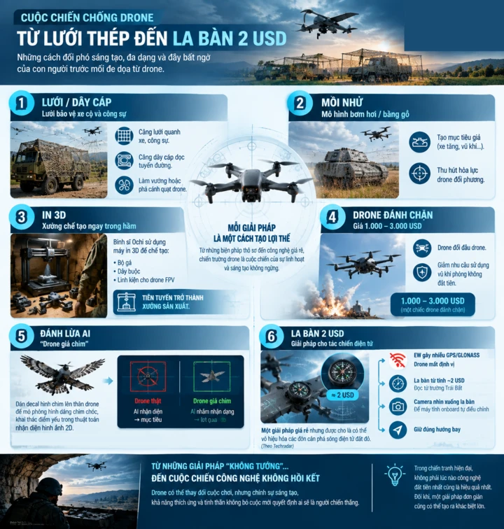 Binh lính quay cuồng đối phó drone: Thò đầu ra là thiệt mạng Binh lính quay cuồng đối phó drone: Thò đầu ra là thiệt mạng
