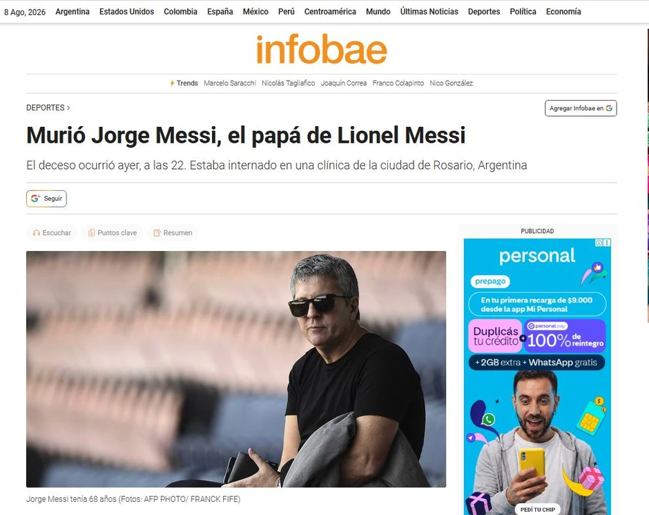 Cha của siêu sao Lionel Messi qua đời