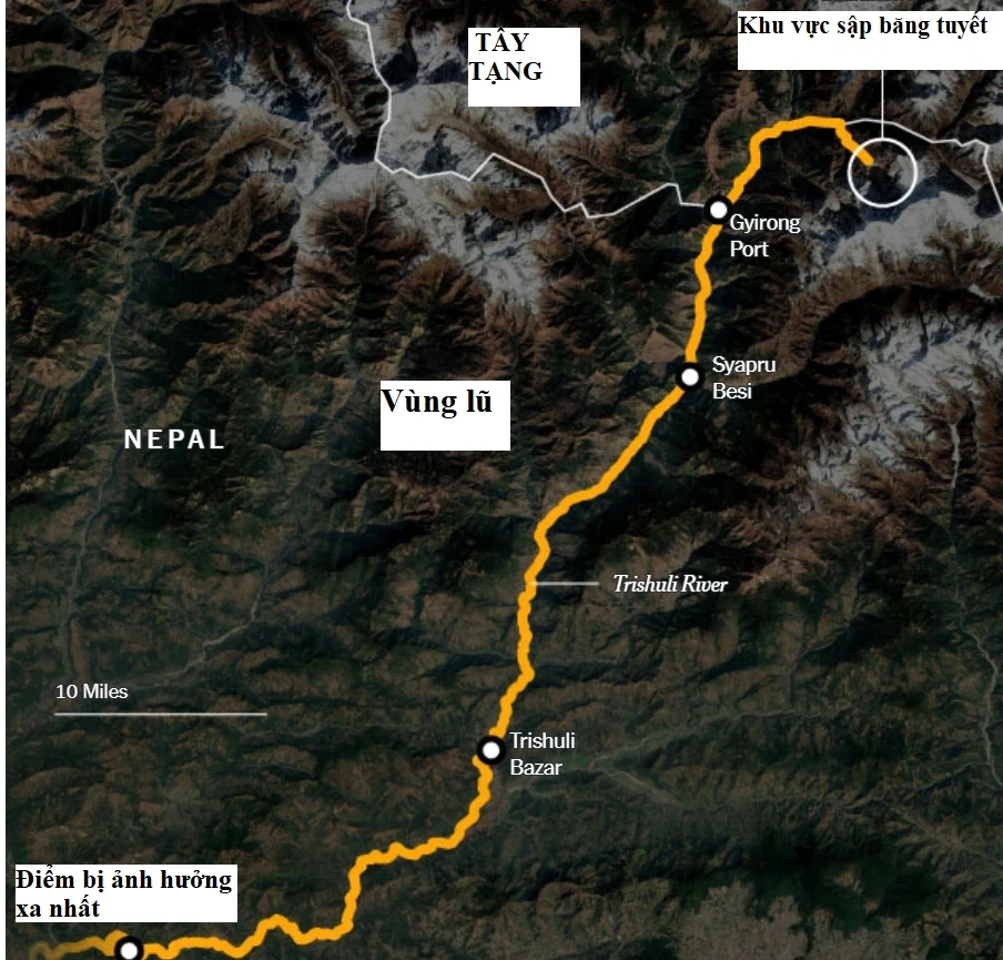 Chuyên gia: Lũ quét ở biên giới Nepal - Trung Quốc có vận tốc khủng khiếp Chuyên gia: Lũ quét ở biên giới Nepal - Trung Quốc có vận tốc khủng khiếp