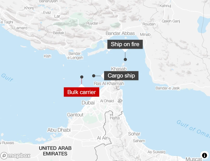 Đã có ba tàu chở hàng bị tấn công gần Eo biển Hormuz