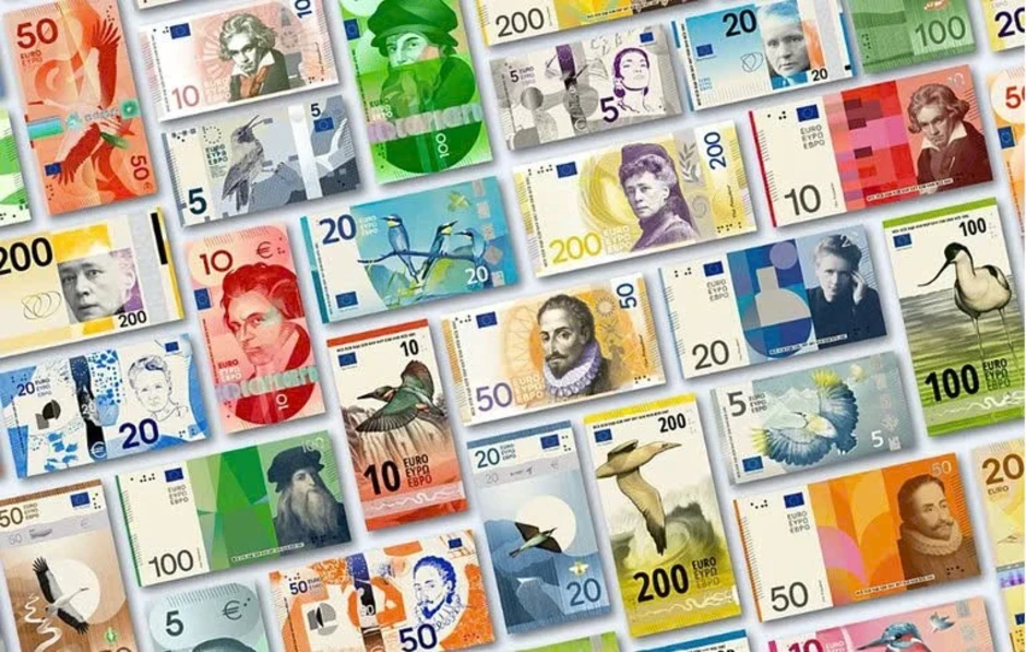 ECB công bố mẫu thiết kế mới cho toàn bộ tiền giấy euro