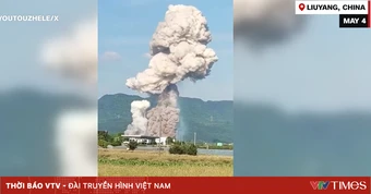 Hình ảnh nổ lớn như "bom nguyên tử" tại nhà máy pháo hoa Trung Quốc