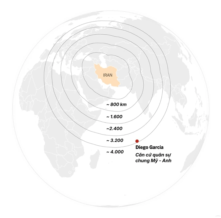 Iran phóng tên lửa tới Diego Garcia: Năng lực quân sự vượt Trung Đông Iran phóng tên lửa tới Diego Garcia: Năng lực quân sự vượt Trung Đông