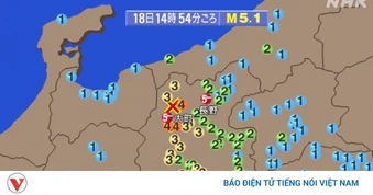 Lại xảy ra loạt động đất mạnh tại Nhật Bản