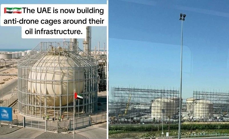 Nga học UAE lắp lồng bảo vệ kho dầu, chống UAV Ukraine Nga học UAE lắp lồng bảo vệ kho dầu, chống UAV Ukraine