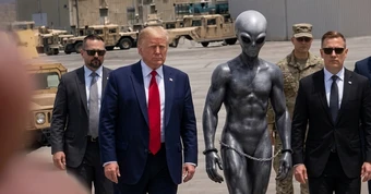 Ông Trump đăng ảnh 'bắt sống người ngoài hành tinh'