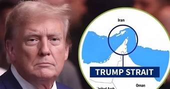Ông Trump đăng ảnh 'eo biển Trump' khi Iran kêu gọi ngừng bắn 7 ngày ở Hormuz