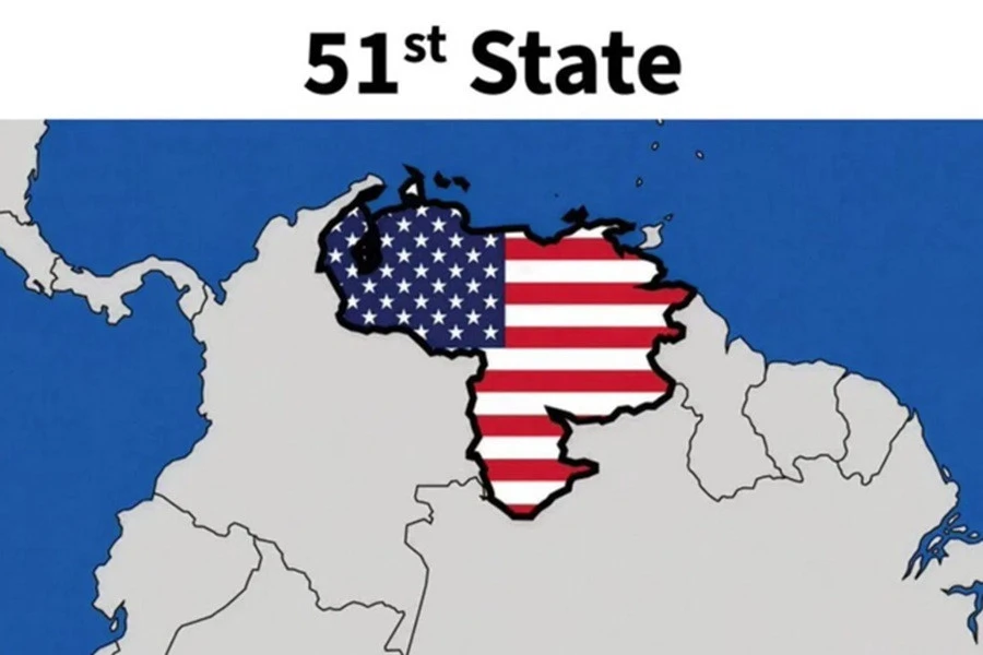 Ông Trump đăng bản đồ đánh dấu Venezuela là bang thứ 51 của Mỹ Ông Trump đăng bản đồ đánh dấu Venezuela là bang thứ 51 của Mỹ