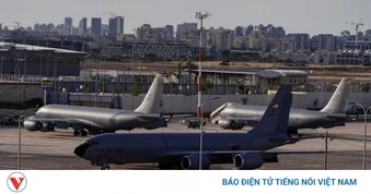 Sân bay lớn nhất Israel chật kín máy bay quân sự Mỹ