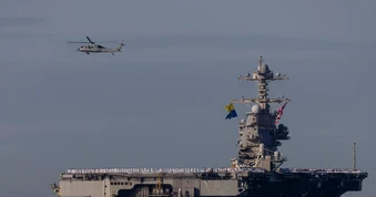 Siêu tàu sân bay USS Gerald R. Ford của Mỹ về nước sau hải trình dài kỷ lục