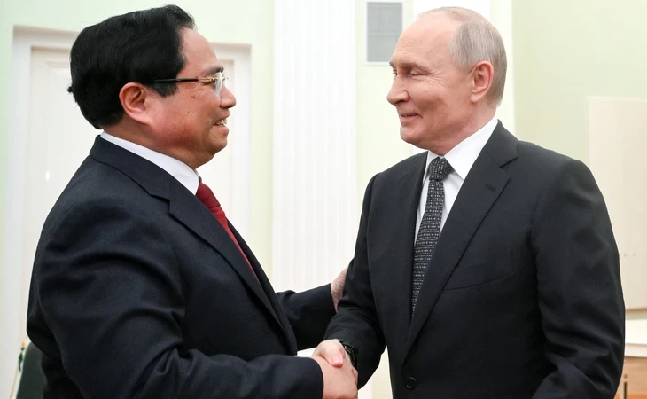Thủ tướng Phạm Minh Chính hội kiến Tổng thống Nga Putin tại Điện Kremlin
