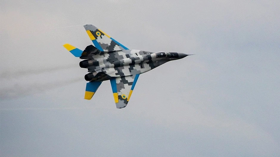 Tiêm kích MiG-29 Ukraine bốc cháy, phi công thoát nạn Tiêm kích MiG-29 Ukraine bốc cháy, phi công thoát nạn