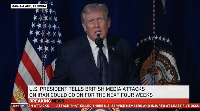 Tổng thống Donald Trump: Xung đột với Iran có thể kéo dài 4 tuần Tổng thống Donald Trump: Xung đột với Iran có thể kéo dài 4 tuần