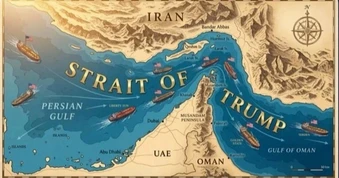 Tổng thống Trump đăng ảnh chỉnh sửa eo biển Hormuz thành “eo biển Trump”