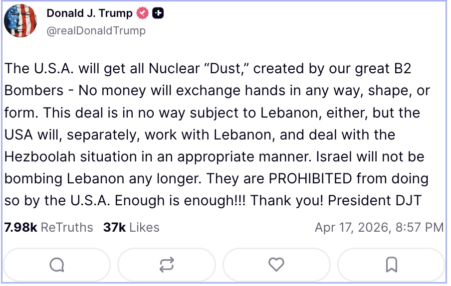 Tổng thống Trump phản ứng với tin Mỹ giải phóng 20 tỷ USD đổi lấy uranium làm giàu của Iran Tổng thống Trump phản ứng với tin Mỹ giải phóng 20 tỷ USD đổi lấy uranium làm giàu của Iran