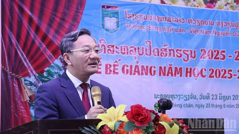 Trường song ngữ Lào-Việt Nam Nguyễn Du bế giảng năm học 2025-2026 Trường song ngữ Lào-Việt Nam Nguyễn Du bế giảng năm học 2025-2026