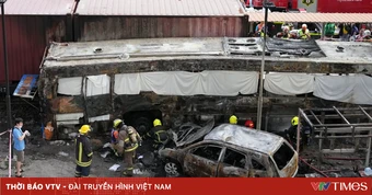 Va chạm nghiêm trọng giữa tàu chở hàng và xe bus ở Bangkok, ít nhất 8 người thiệt mạng