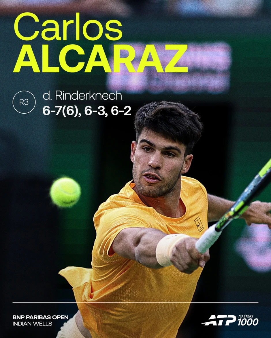 Alcaraz ngược dòng vào vòng 4 Indian Wells 2026 Alcaraz ngược dòng vào vòng 4 Indian Wells 2026