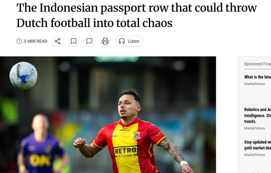 Bóng đá Indonesia đẩy bóng đá Hà Lan vào rắc rối toàn diện. Bóng đá Indonesia đẩy bóng đá Hà Lan vào rắc rối toàn diện.