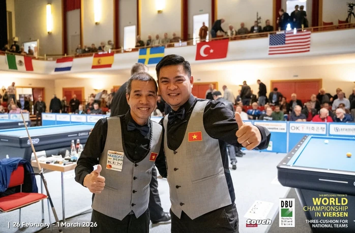 Đánh bại chủ nhà Đức, Quyết Chiến và Thanh Tự vô địch billiards carom thế giới Đánh bại chủ nhà Đức, Quyết Chiến và Thanh Tự vô địch billiards carom thế giới