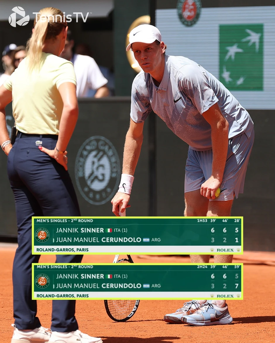 Địa chấn Roland Garros: Sinner sụp đổ khó tin, bị loại từ vòng 2 Địa chấn Roland Garros: Sinner sụp đổ khó tin, bị loại từ vòng 2