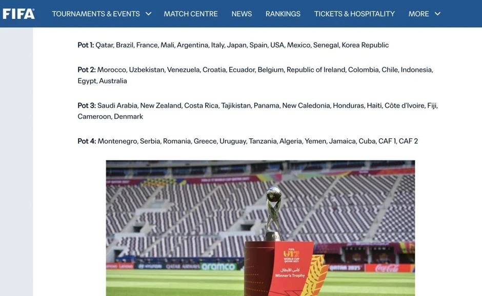 FIFA mắc sai lầm khó tin, ‘gạch tên’ Việt Nam, Trung Quốc khỏi giải U17 World Cup 2026 FIFA mắc sai lầm khó tin, ‘gạch tên’ Việt Nam, Trung Quốc khỏi giải U17 World Cup 2026