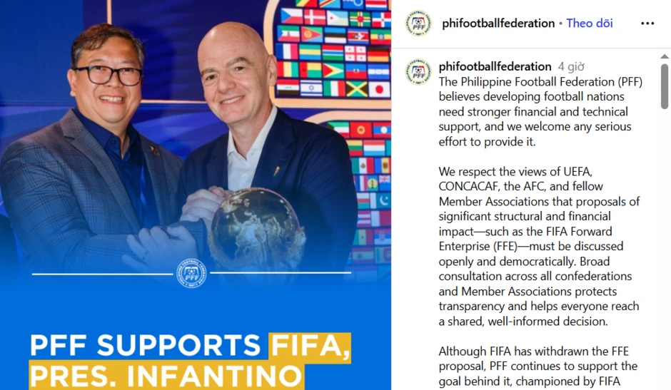 Giữa bão tố, chủ tịch FIFA nhận được sự ủng hộ của 2 Liên đoàn bóng đá ở Đông Nam Á Giữa bão tố, chủ tịch FIFA nhận được sự ủng hộ của 2 Liên đoàn bóng đá ở Đông Nam Á