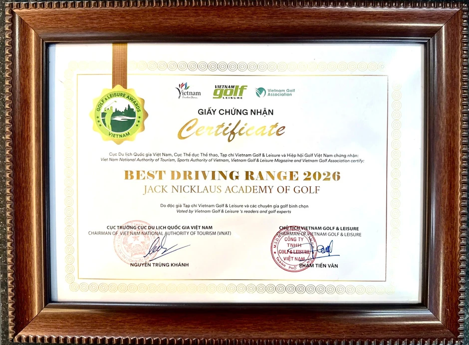 Jack Nicklaus Academy of Golf được vinh danh 'Sân tập Golf Tốt nhất' Jack Nicklaus Academy of Golf được vinh danh 'Sân tập Golf Tốt nhất'