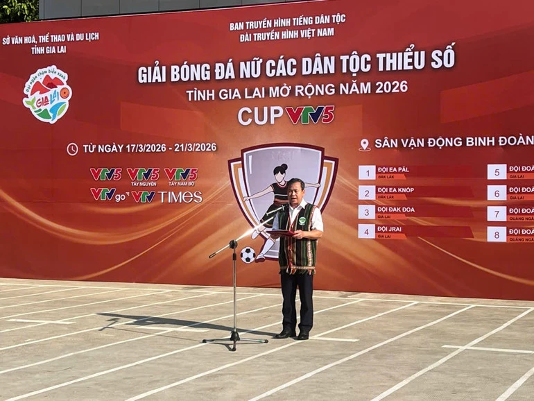 Khai mạc Giải bóng đá nữ các dân tộc thiểu số tỉnh Gia Lai mở rộng năm 2026 - Cúp VTV5 Khai mạc Giải bóng đá nữ các dân tộc thiểu số tỉnh Gia Lai mở rộng năm 2026 - Cúp VTV5