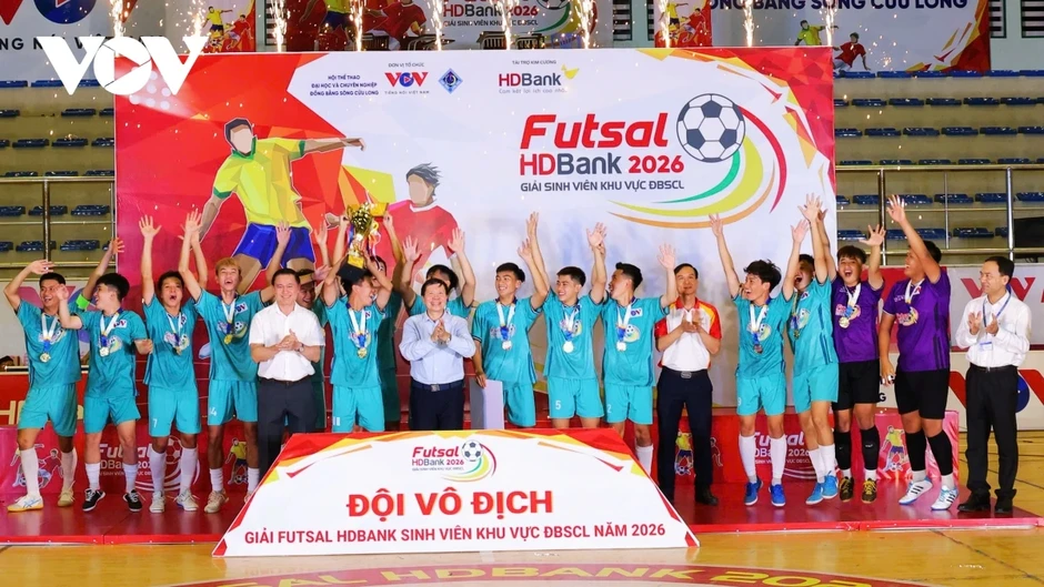 Khép lại mùa giải Futsal HDBank Sinh viên khu vực ĐBSCL 2026 đầy ấn tượng