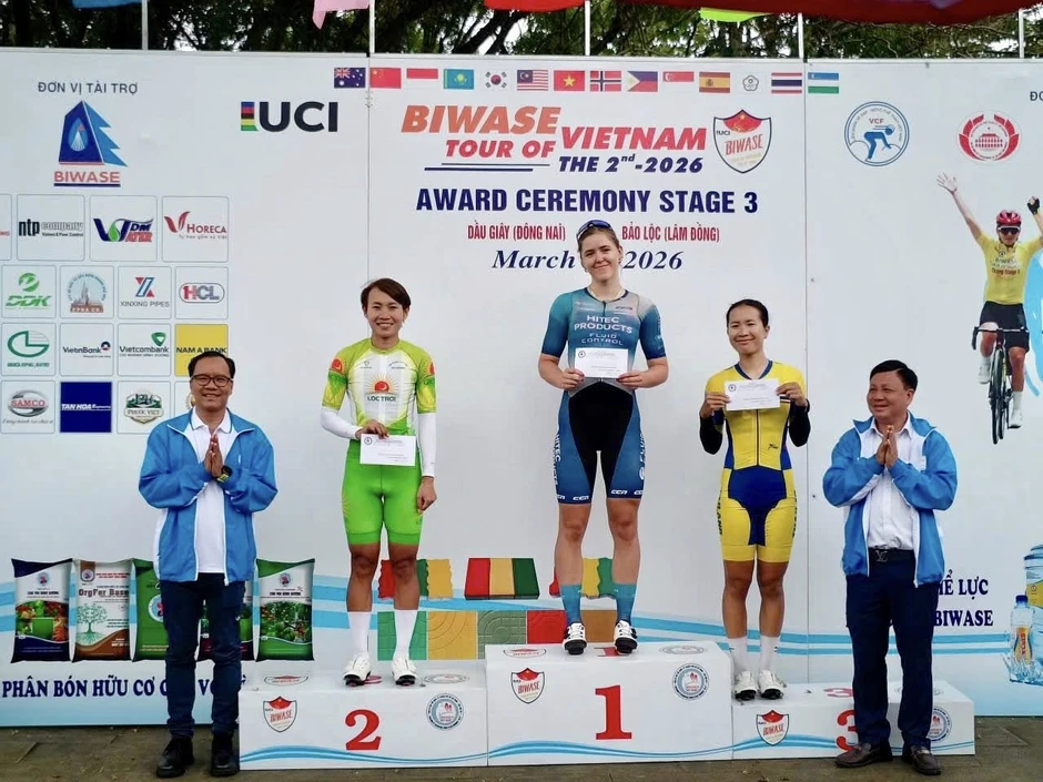 Komina Marina giành Áo chấm đỏ sau chặng 3 Biwase Tour of Vietnam 2026