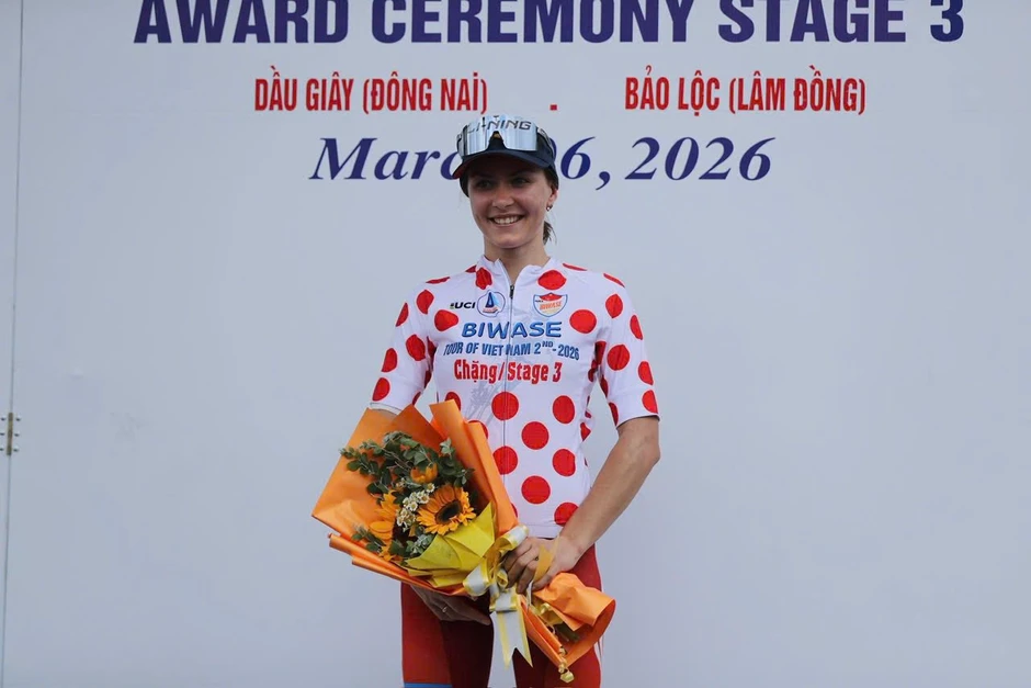 Komina Marina giành Áo chấm đỏ sau chặng 3 Biwase Tour of Vietnam 2026
