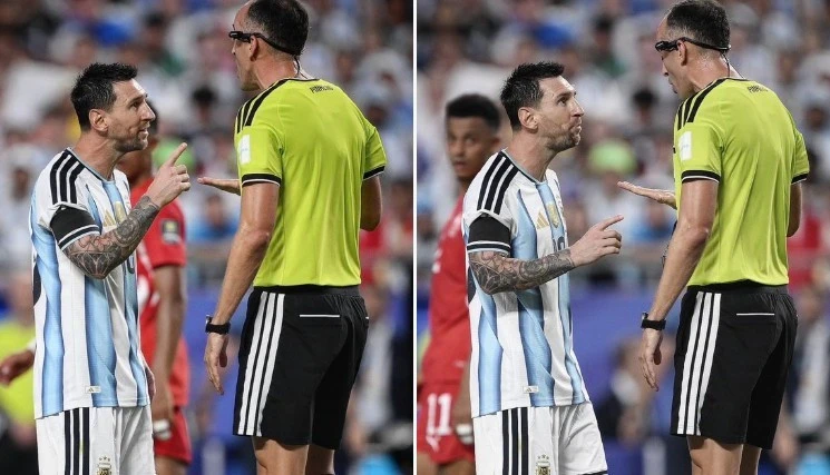 Messi 'chỉnh’ thái độ của trọng tài giữa trận tứ kết Messi 'chỉnh’ thái độ của trọng tài giữa trận tứ kết