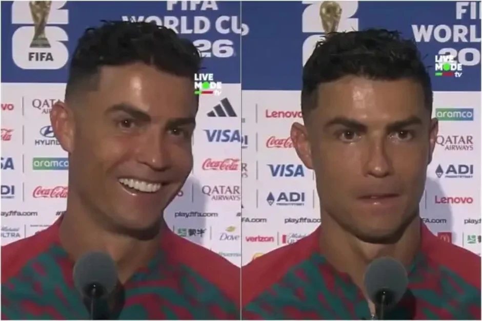 Phản ứng của Ronaldo khi phóng viên xin tăng lương Phản ứng của Ronaldo khi phóng viên xin tăng lương