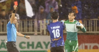 Thủ môn lãnh thẻ đỏ, Sông Lam Nghệ An không có áo thay