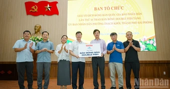 Trao tặng bàn bóng bàn, lan tỏa phong trào thể thao tại Hải Phòng