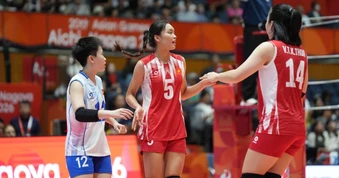 Tuyển bóng chuyền nữ Việt Nam sớm giành vé vào tứ kết Asiad 20