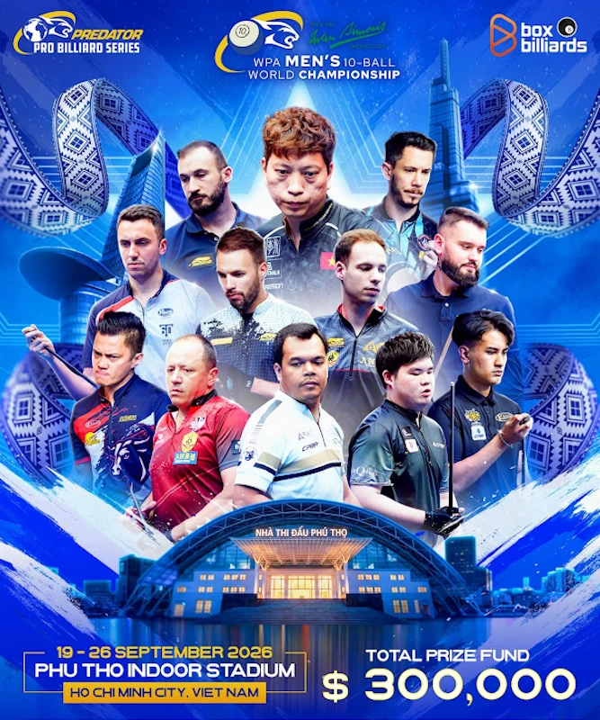 Việt Nam đăng cai giải vô địch thế giới billiards 10 bi