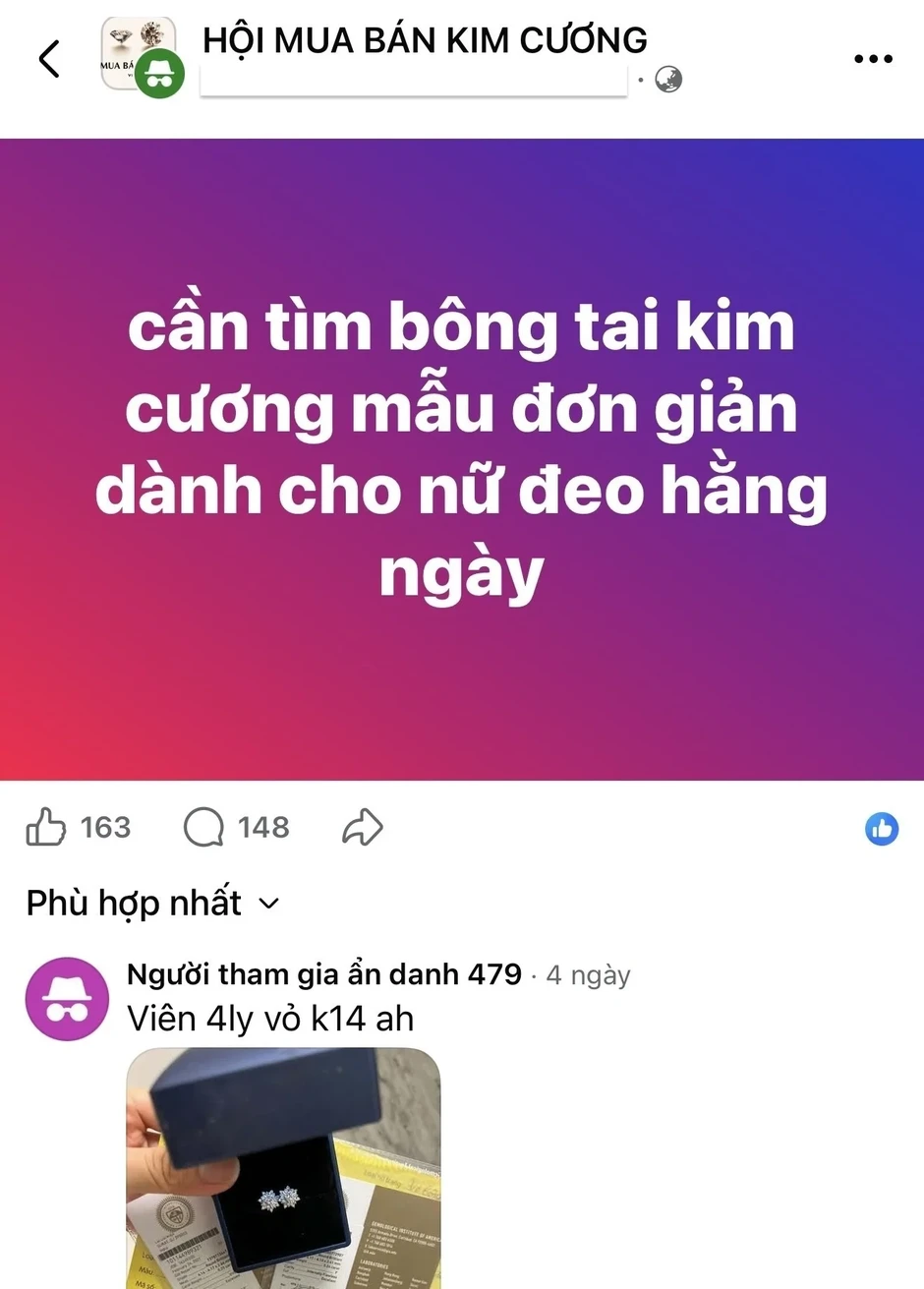 Bùng nổ dịch vụ bán kim cương online, ship tận nơi