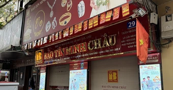 Cửa hàng vàng Bảo Tín Minh Châu ở Trần Nhân Tông đột ngột đóng cửa