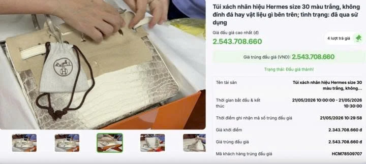 Đấu giá thành công 2 túi Hermès bạch tạng của Trương Mỹ Lan, thu hơn 14 tỷ đồng